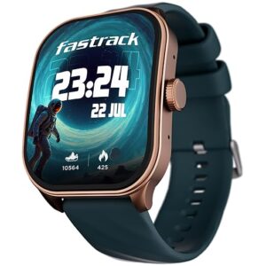 fastrack limitless fs2 pro smartwatch|1.96" super amoled arched display with functional crown and resolution of 410x502|singlesync bt calling|nitrofast charging|110+ sports modes|200+ watchfaces,teal